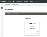 Veracode Connector - Configuration Button Location